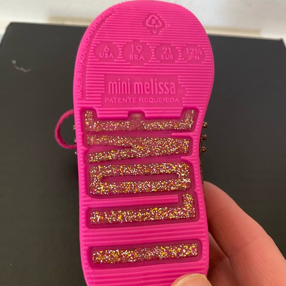 Mini Melissa pink and gold glitter jelly sneaker - Picture 3 of 3